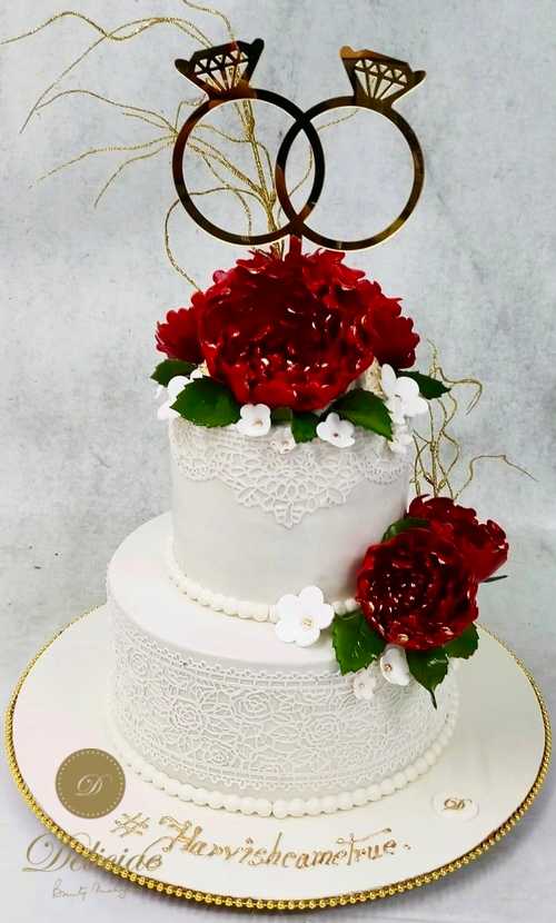 Beautiful Enagagement Cake